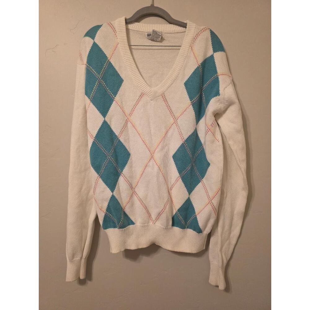 Vintage Jack Nicklaus Argyle Sweater Golf Grandpa Coastal Cottagecore L